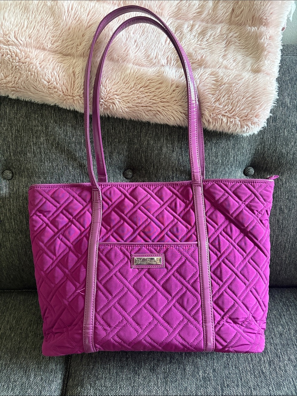 Vera Bradley Quilted Tote in Magenta